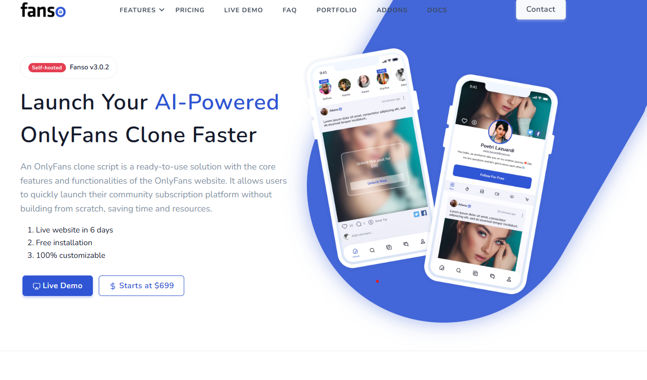 Fanso OnlyFans clone script to launch your own creator platform