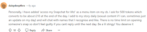 Reddit Posts on adding Snapchat access as a menu item