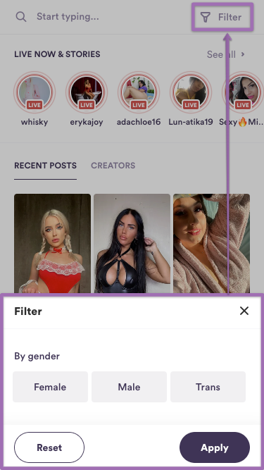 FanCentro's discoverability feature allows fans to easily discover their favourite creators.