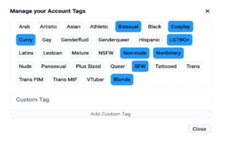 Fansly Profile Tags