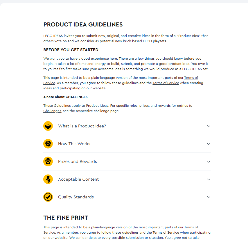 Lego Ideas Community Guidelines