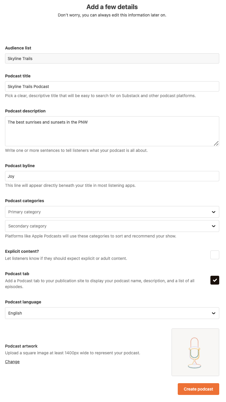 Substack Podcast Support