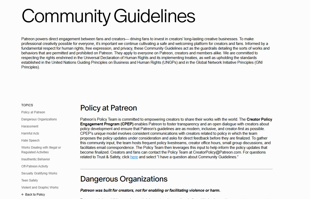 Patreon Community Guidelines