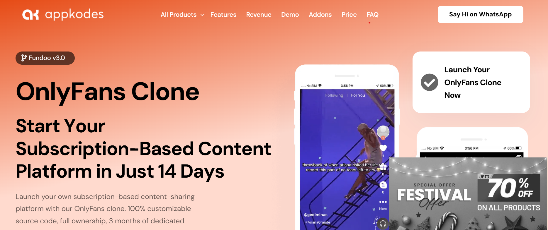 Appkodes creates a subscription-based content platform similar to OnlyFans.