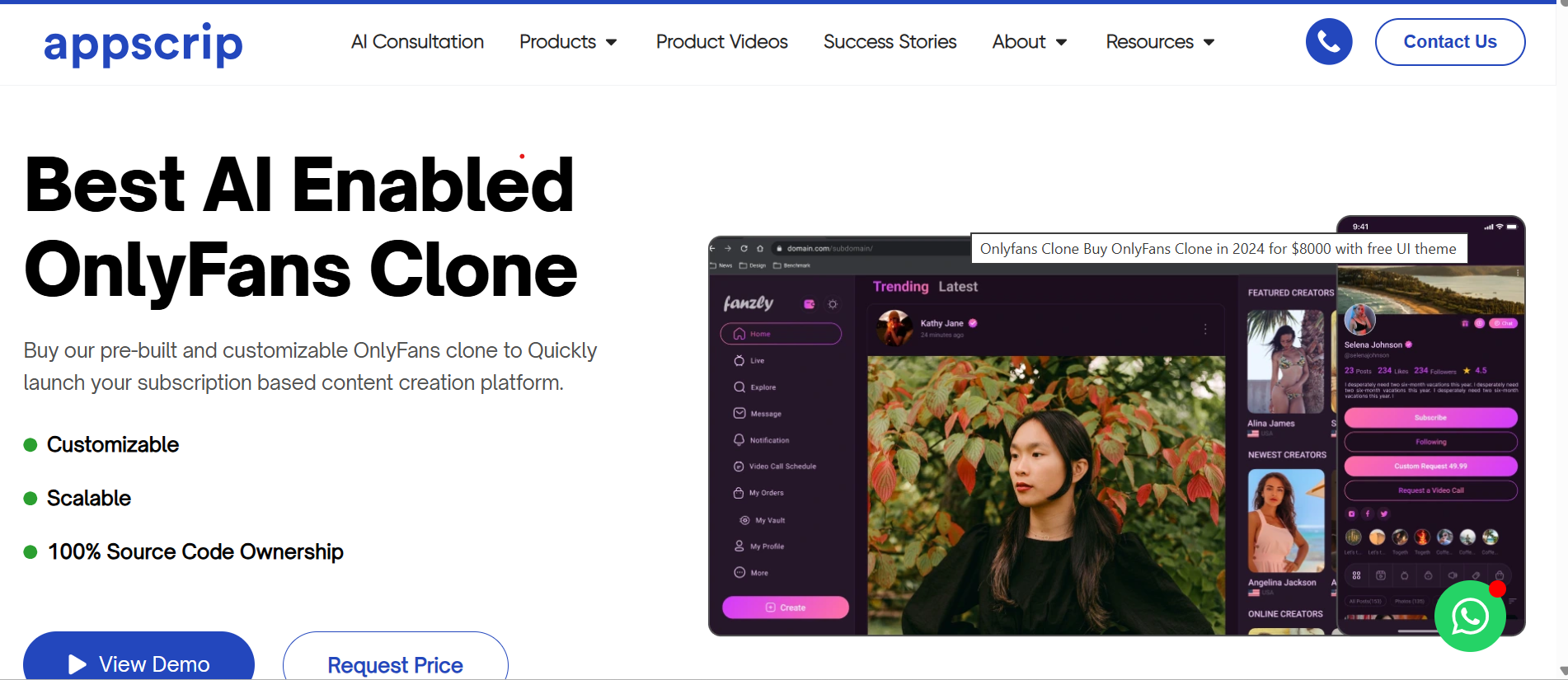 appscript for ai enabled onlyfans clone development