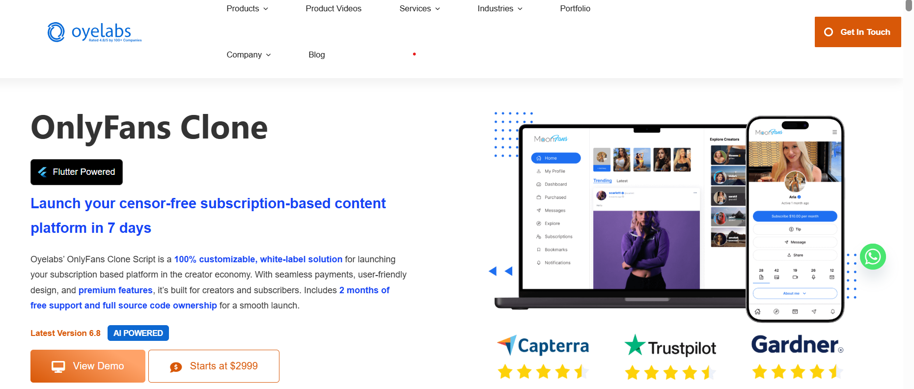 Oyelabs is a company that creates OnlyFans-style clone platforms.