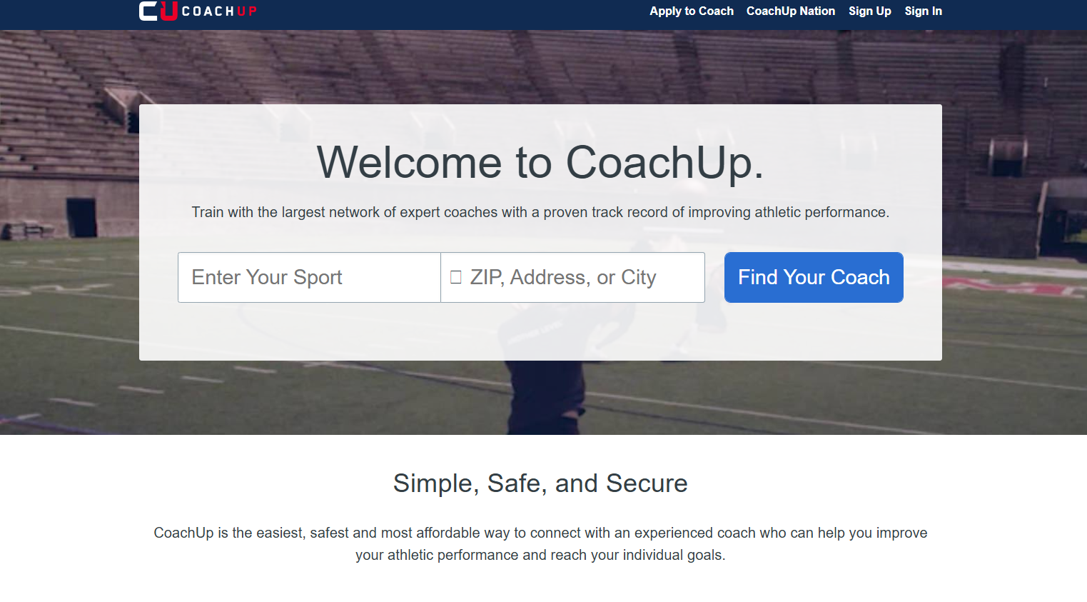 Overview of the CoachUp business platform.