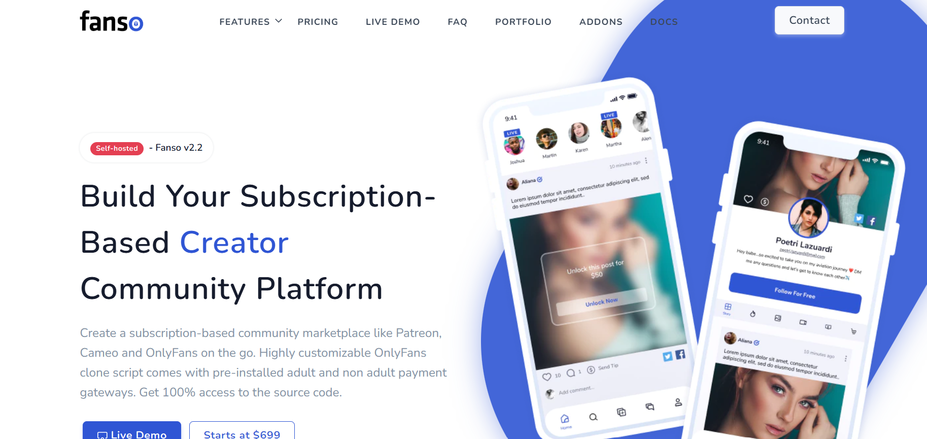 Fanso.io to bulid onlyfans clone