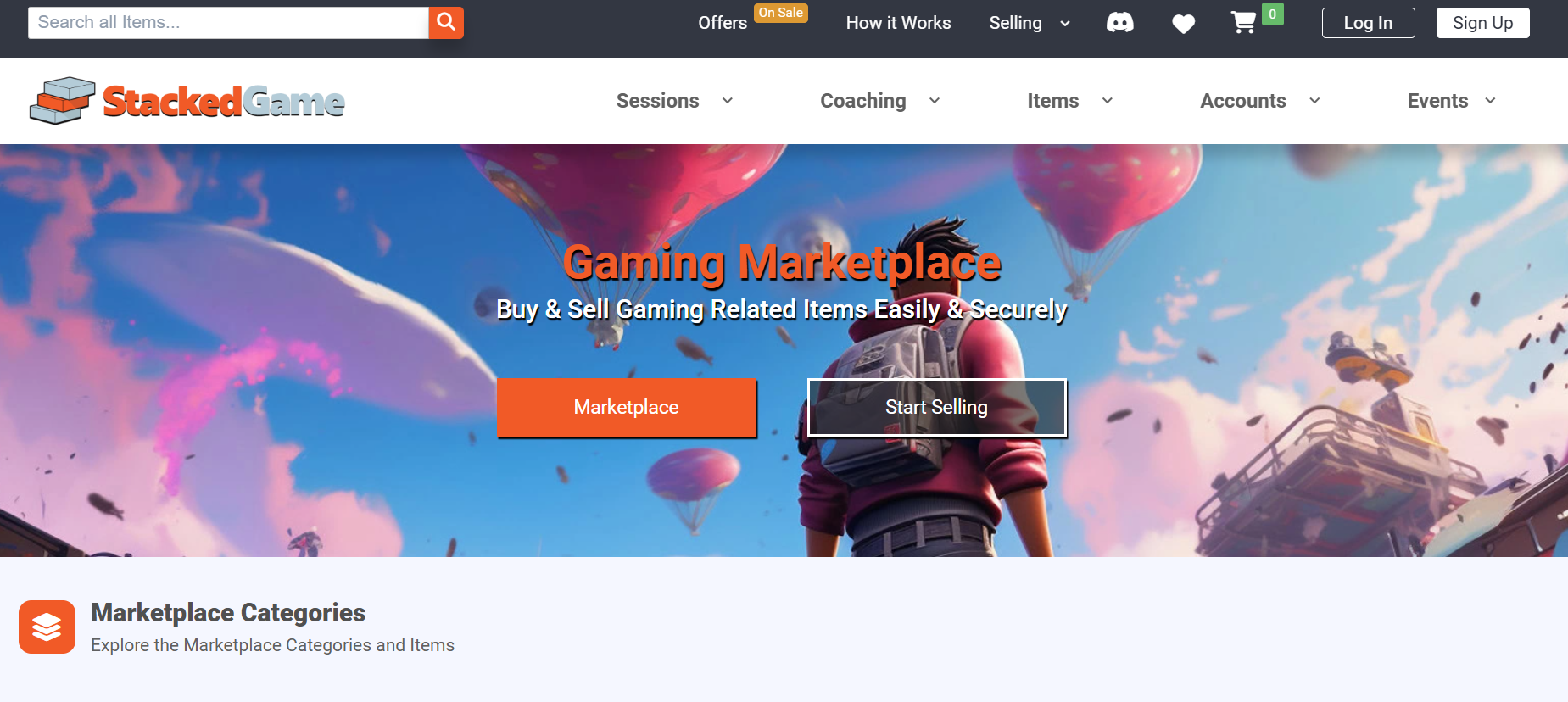 Stackedgame gaming community marketplace for gaming services