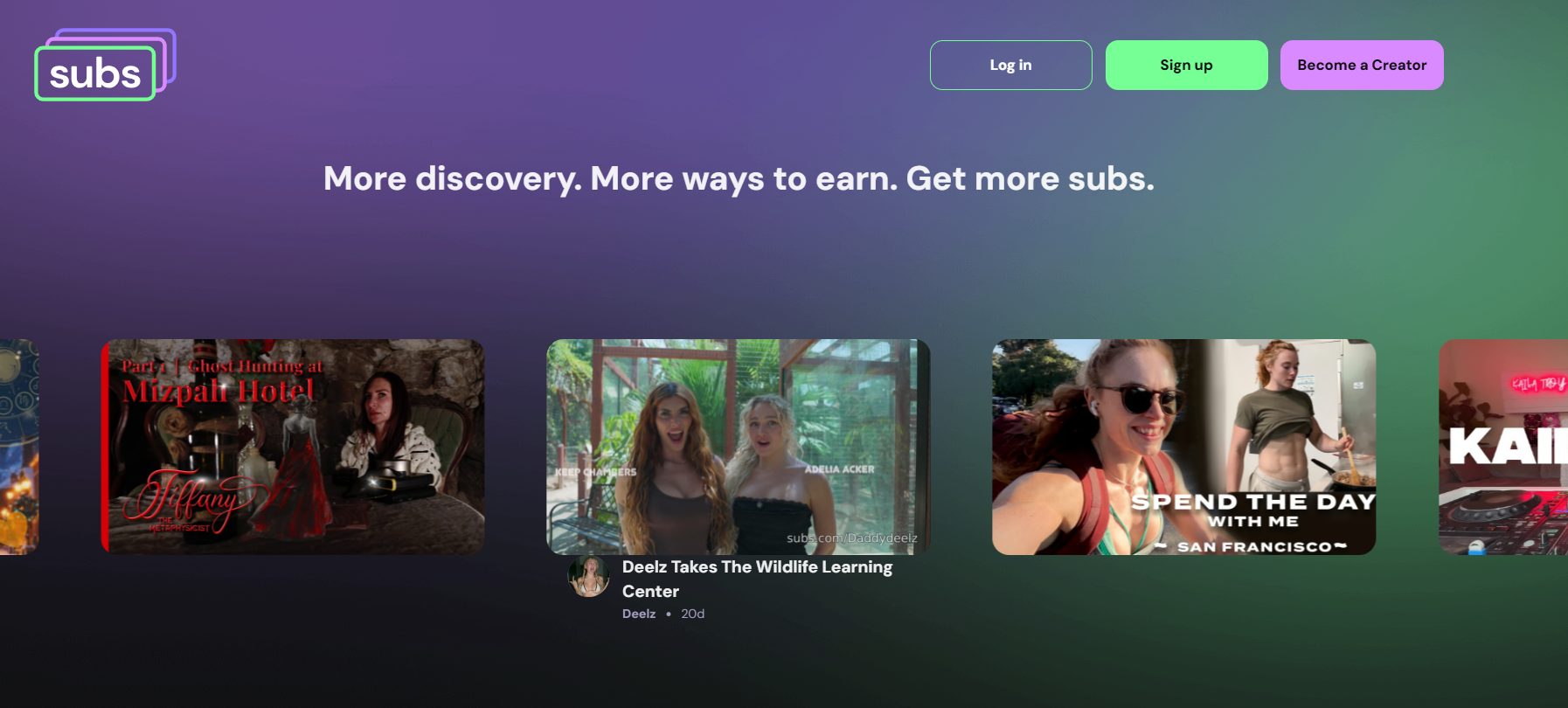 Subs.com creator subscription platform, a competitor to OnlyFans