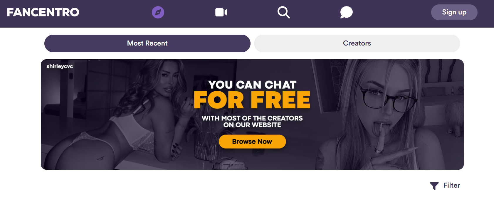 Fancentro Homepage