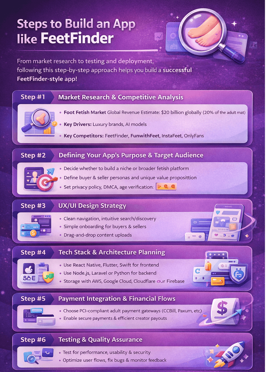 How to Build an App Like FeetFinder infographics