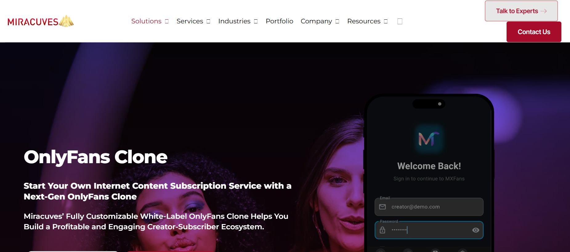 Miracuves OnlyFans Website​