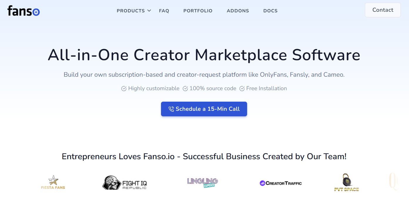 Fanso creator marketplace and AI companion platform development solution