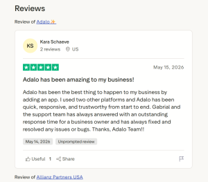 Adalo Trustpilot Customer Review