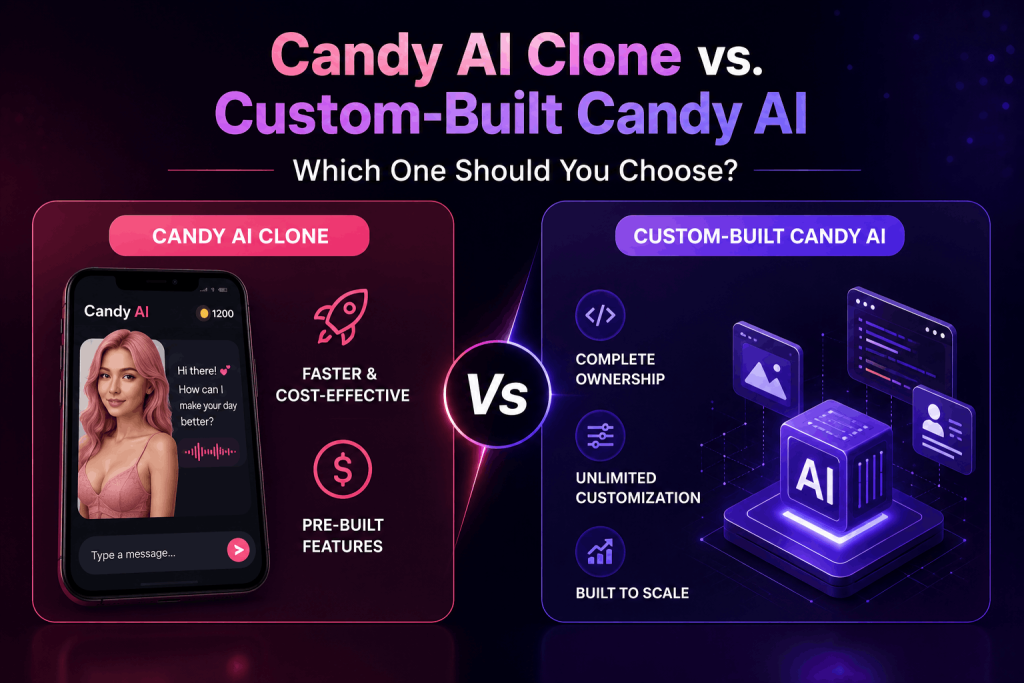 Candy AI Clone vs. Custom-Built Candy AI Platform Infographic Comparison