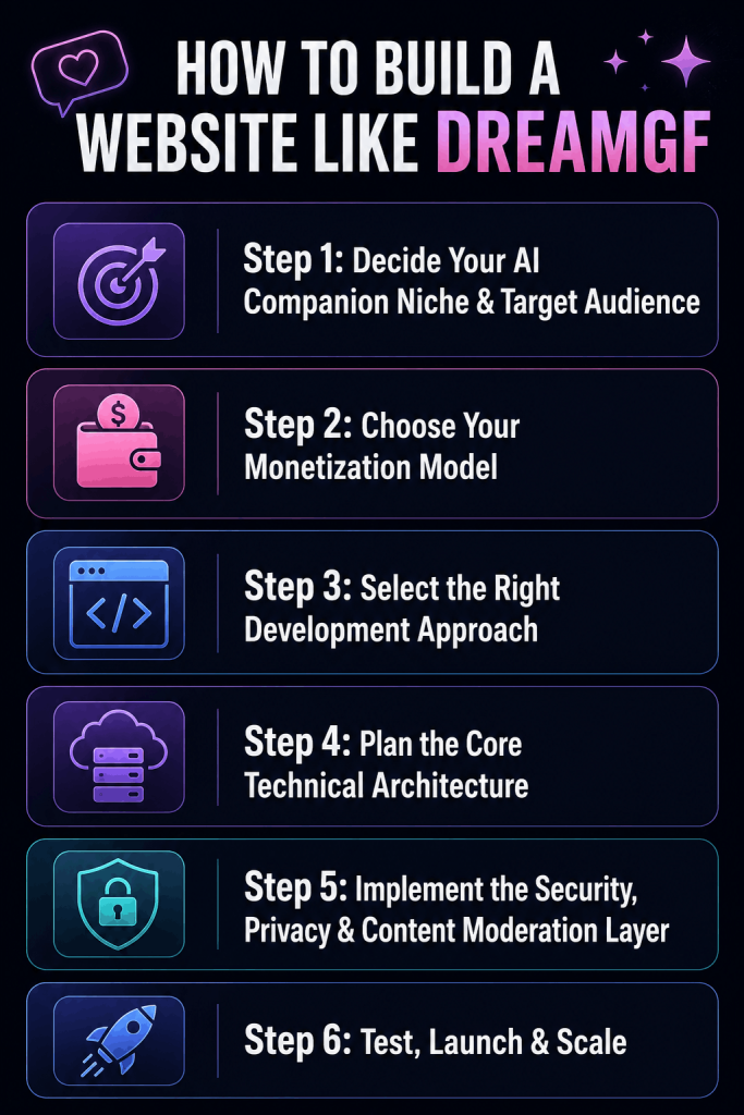 Key Development Steps to Build a Website Like DreamGF.ai