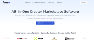 Fanso.io homepage showcasing creator subscription platform software