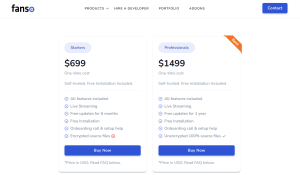Fanso’s OnlyFans Clone Pricing 